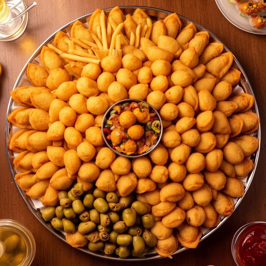 Bandeja de salgados para festa